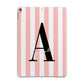 Personalised Pink Striped Initial Apple iPad Rose Gold Case