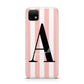Personalised Pink Striped Initial Huawei Enjoy 20 Phone Case