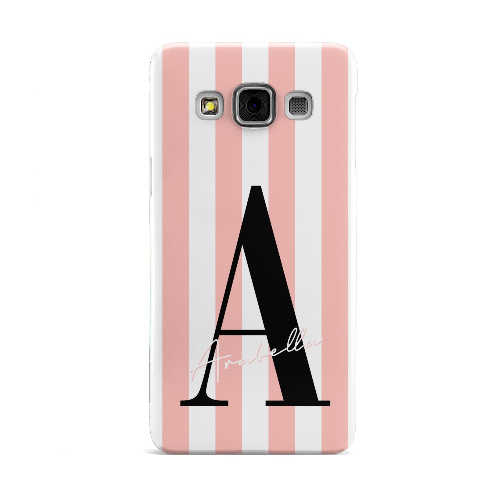 Personalised Pink Striped Initial Samsung Galaxy A3 Case