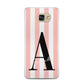 Personalised Pink Striped Initial Samsung Galaxy A5 2016 Case on gold phone
