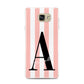 Personalised Pink Striped Initial Samsung Galaxy A7 2016 Case on gold phone