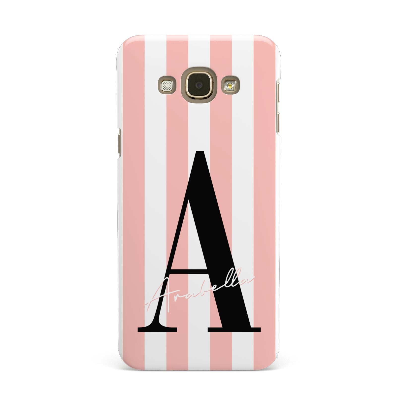 Personalised Pink Striped Initial Samsung Galaxy A8 Case