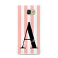 Personalised Pink Striped Initial Samsung Galaxy A9 2016 Case on gold phone