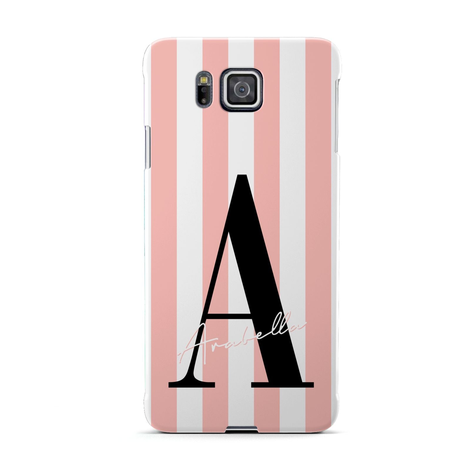 Personalised Pink Striped Initial Samsung Galaxy Alpha Case