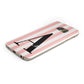 Personalised Pink Striped Initial Samsung Galaxy Case Bottom Cutout