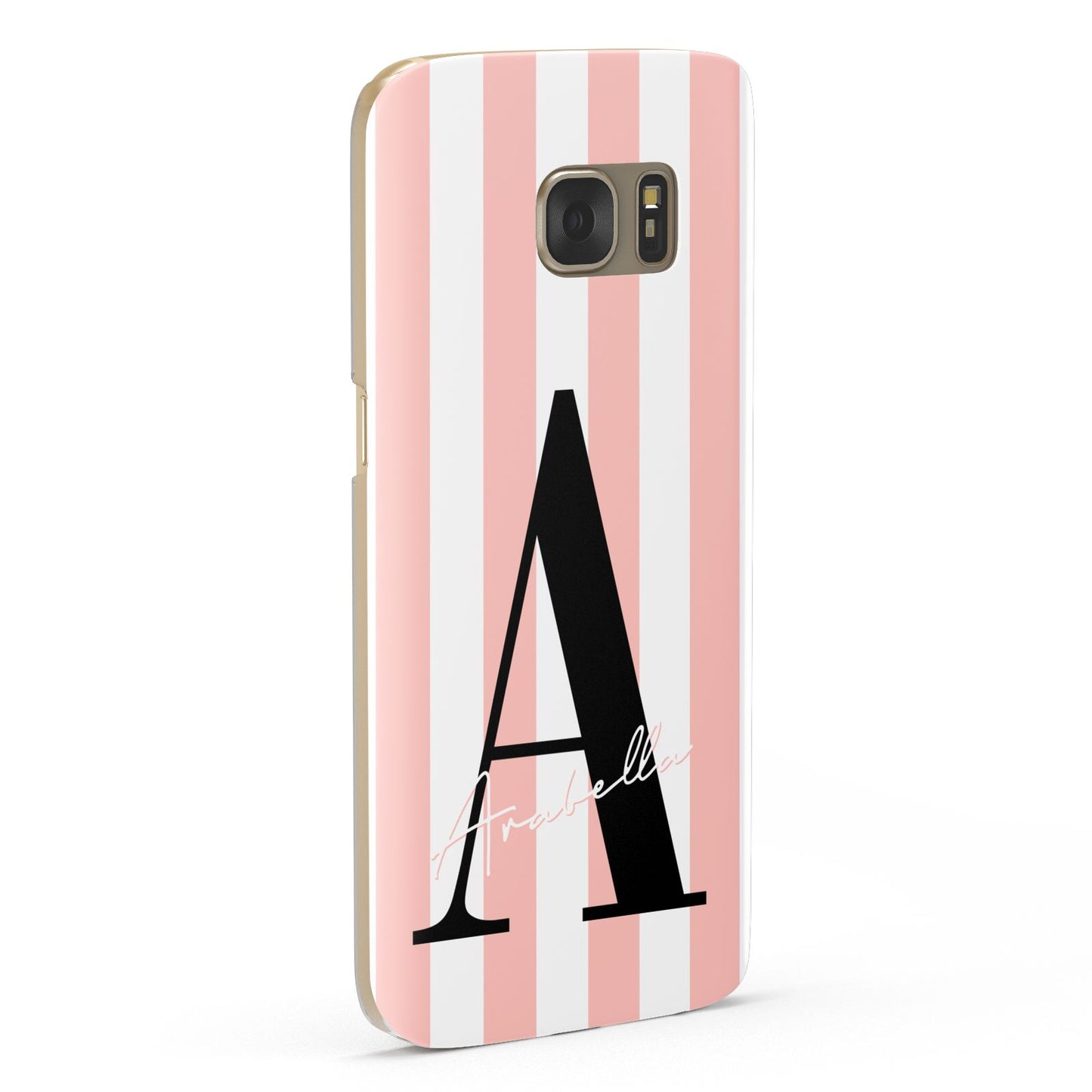 Personalised Pink Striped Initial Samsung Galaxy Case Fourty Five Degrees