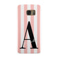 Personalised Pink Striped Initial Samsung Galaxy Case