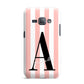 Personalised Pink Striped Initial Samsung Galaxy J1 2016 Case