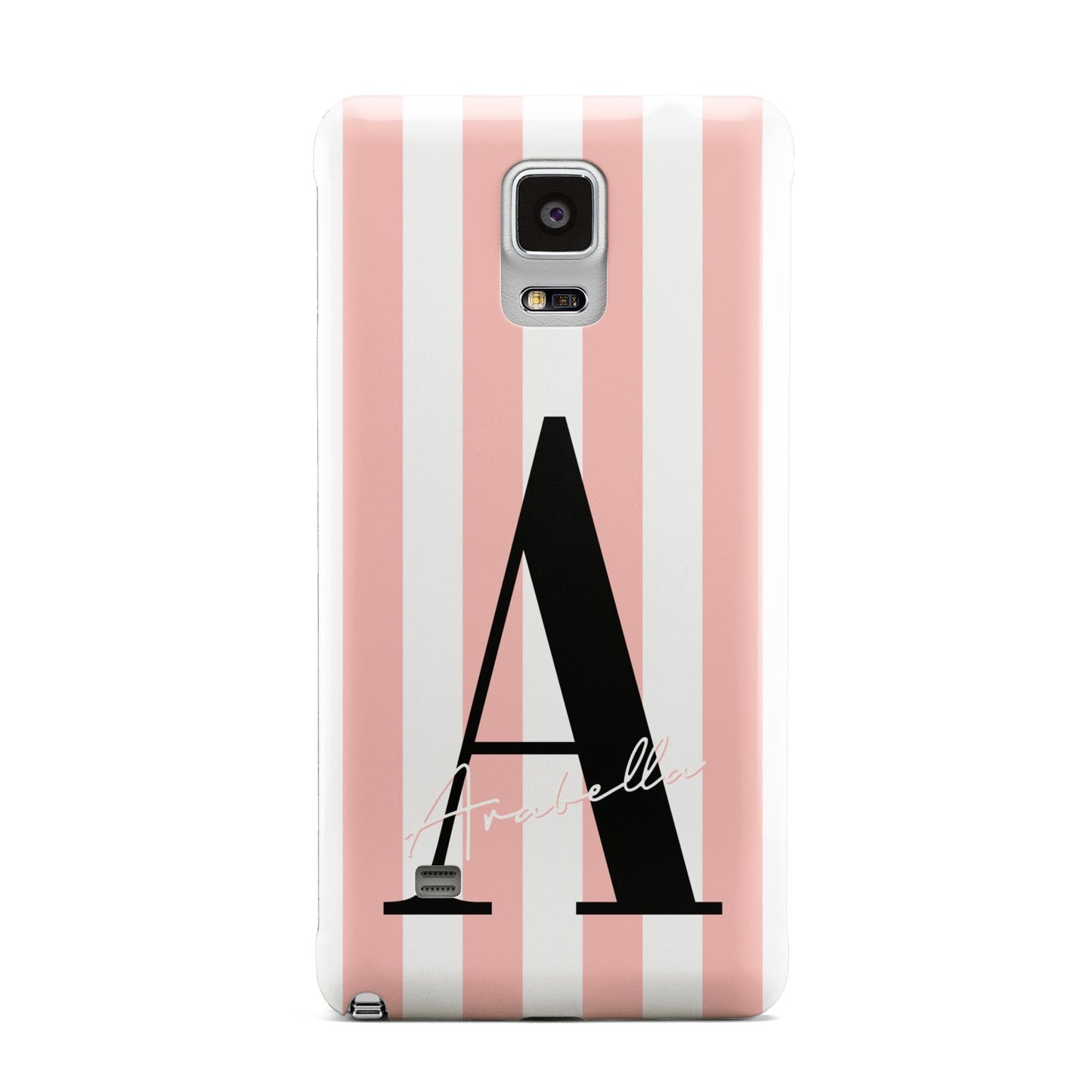 Personalised Pink Striped Initial Samsung Galaxy Note 4 Case