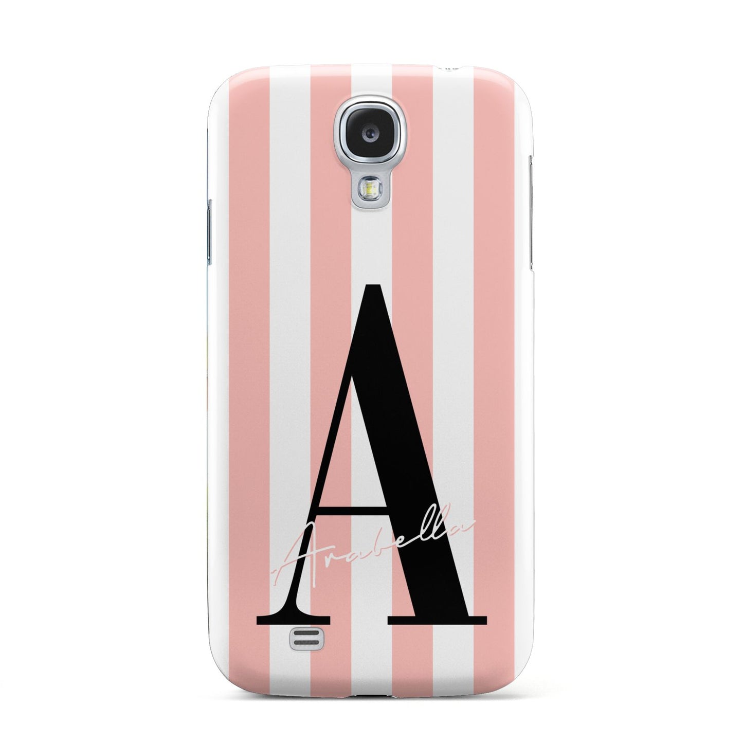 Personalised Pink Striped Initial Samsung Galaxy S4 Case