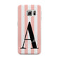 Personalised Pink Striped Initial Samsung Galaxy S6 Edge Case