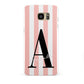 Personalised Pink Striped Initial Samsung Galaxy S7 Edge Case