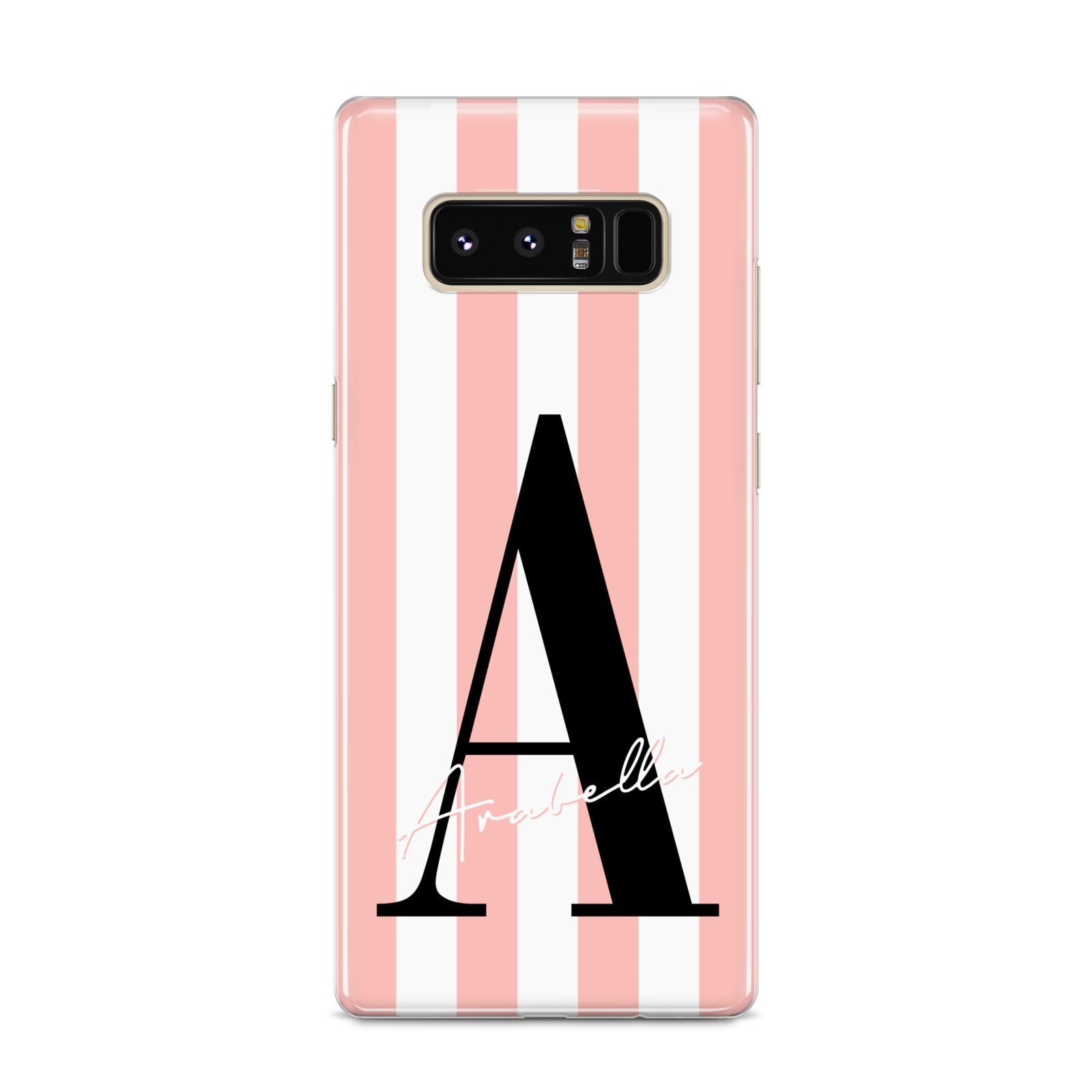 Personalised Pink Striped Initial Samsung Galaxy S8 Case