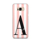 Personalised Pink Striped Initial Samsung Galaxy S8 Plus Case