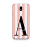 Personalised Pink Striped Initial Samsung J5 2017 Case