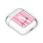 Personalised Pink Stripes Initial AirPods Case Laid Flat