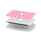 Personalised Pink Stripes Initial Apple MacBook Case in Detail