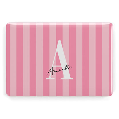 Personalised Pink Stripes Initial Apple MacBook Case