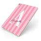 Personalised Pink Stripes Initial Apple iPad Case on Rose Gold iPad Side View