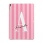 Personalised Pink Stripes Initial Apple iPad Rose Gold Case