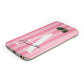 Personalised Pink Stripes Initial Protective Samsung Galaxy Case Angled Image