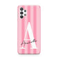 Personalised Pink Stripes Initial Samsung A32 5G Case