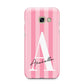 Personalised Pink Stripes Initial Samsung Galaxy A3 2017 Case on gold phone