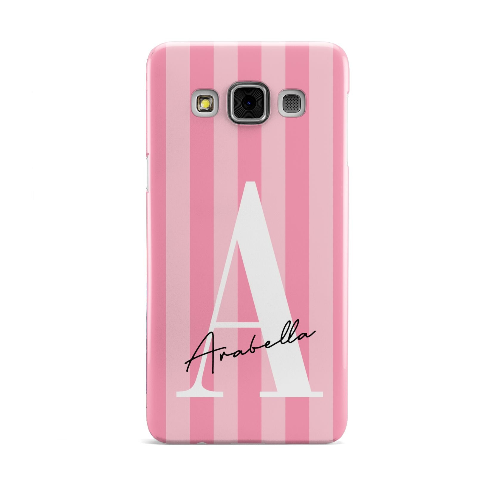 Personalised Pink Stripes Initial Samsung Galaxy A3 Case
