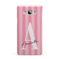 Personalised Pink Stripes Initial Samsung Galaxy A7 2015 Case