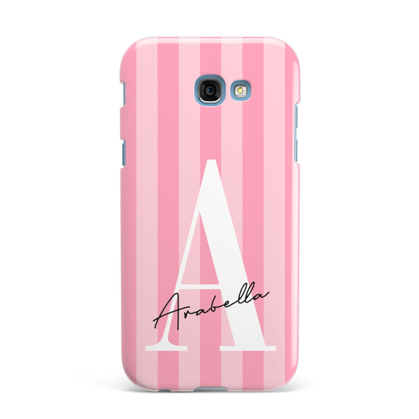 Personalised Pink Stripes Initial Samsung Galaxy A7 2017 Case