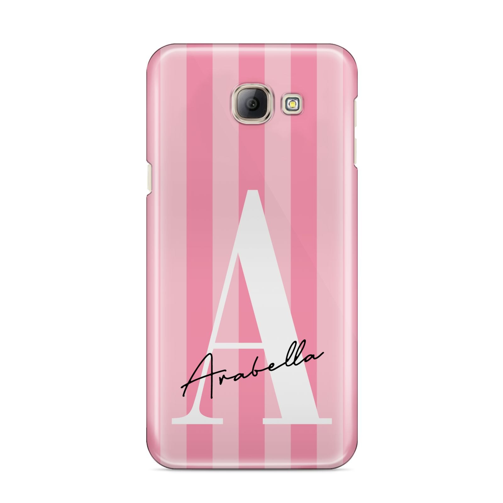 Personalised Pink Stripes Initial Samsung Galaxy A8 2016 Case