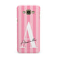Personalised Pink Stripes Initial Samsung Galaxy A8 Case