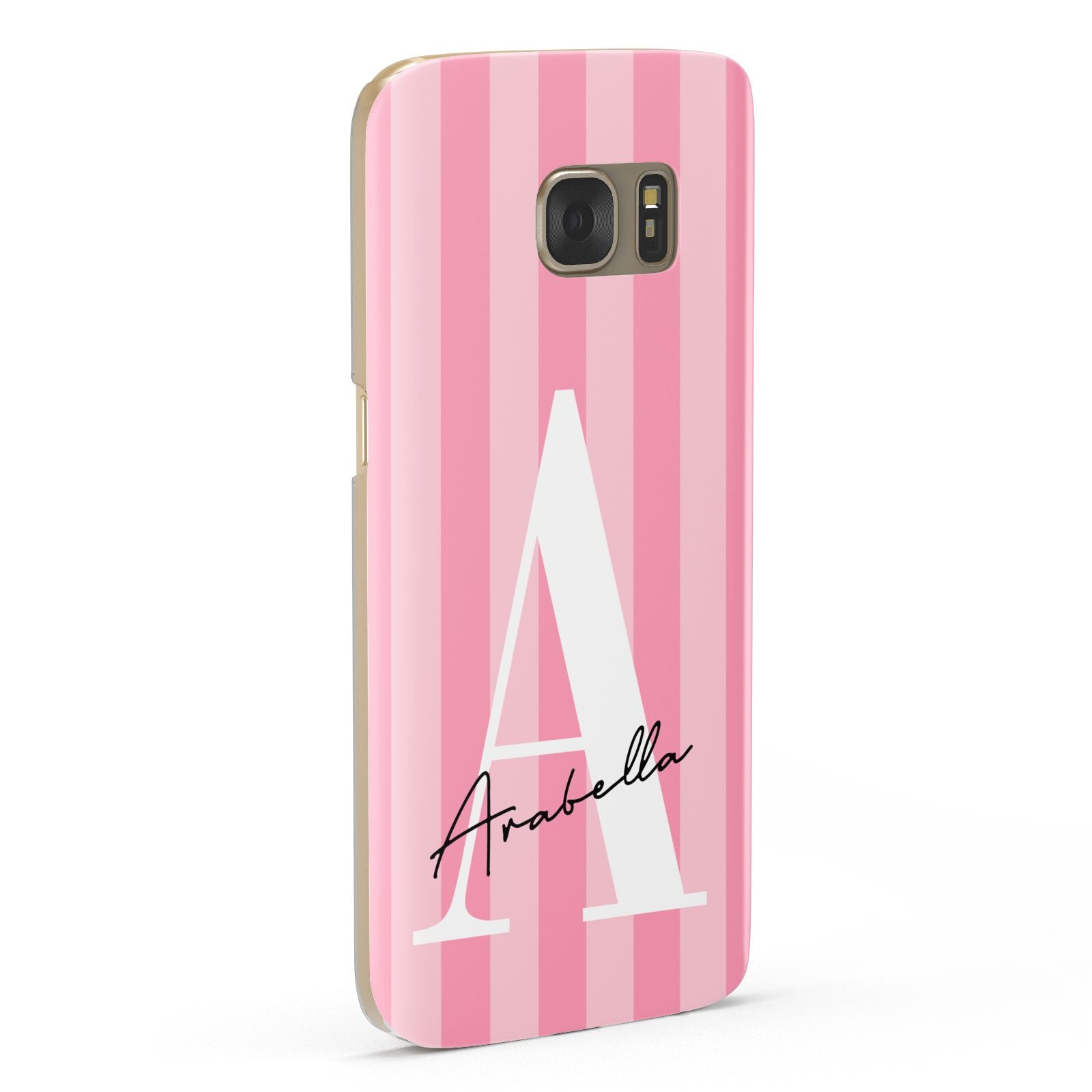 Personalised Pink Stripes Initial Samsung Galaxy Case Fourty Five Degrees