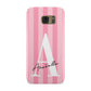 Personalised Pink Stripes Initial Samsung Galaxy Case