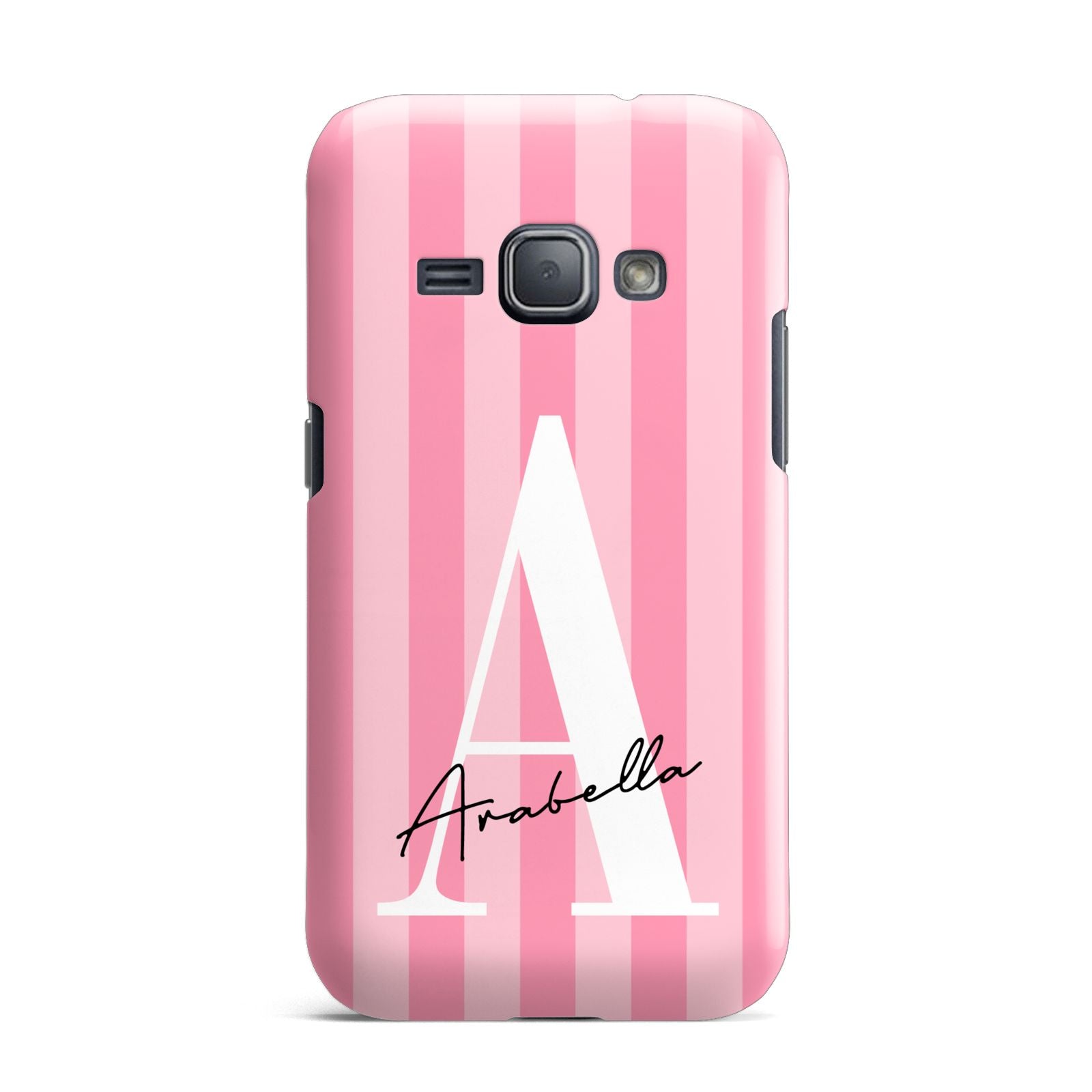Personalised Pink Stripes Initial Samsung Galaxy J1 2016 Case