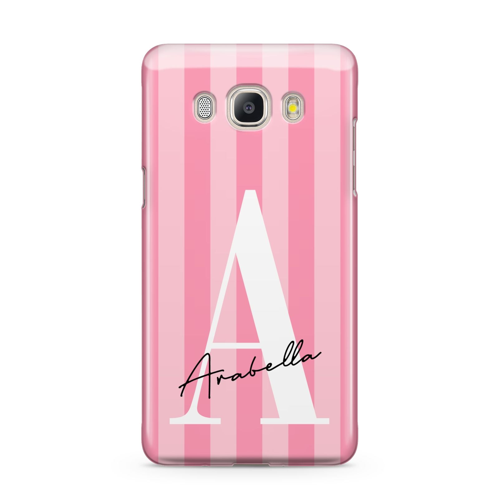 Personalised Pink Stripes Initial Samsung Galaxy J5 2016 Case