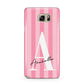 Personalised Pink Stripes Initial Samsung Galaxy Note 5 Case