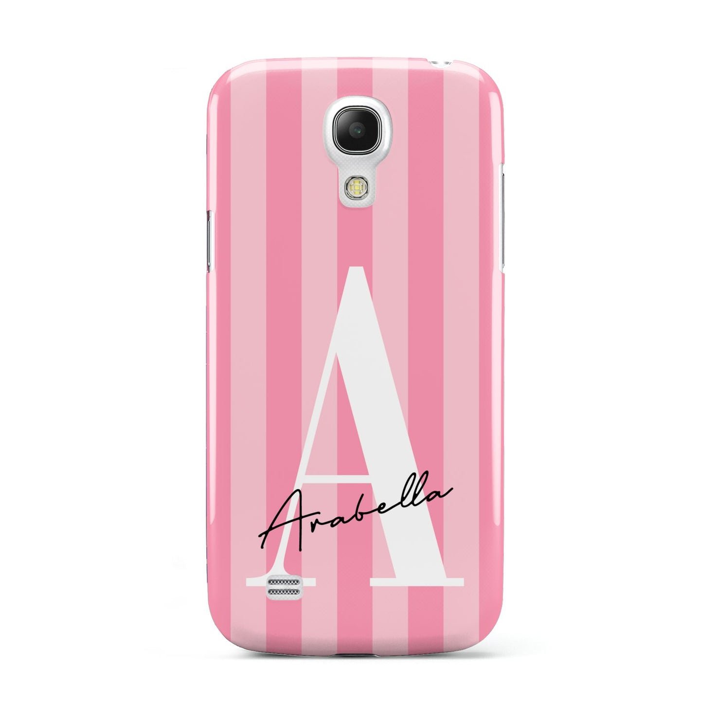 Personalised Pink Stripes Initial Samsung Galaxy S4 Mini Case