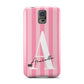 Personalised Pink Stripes Initial Samsung Galaxy S5 Case