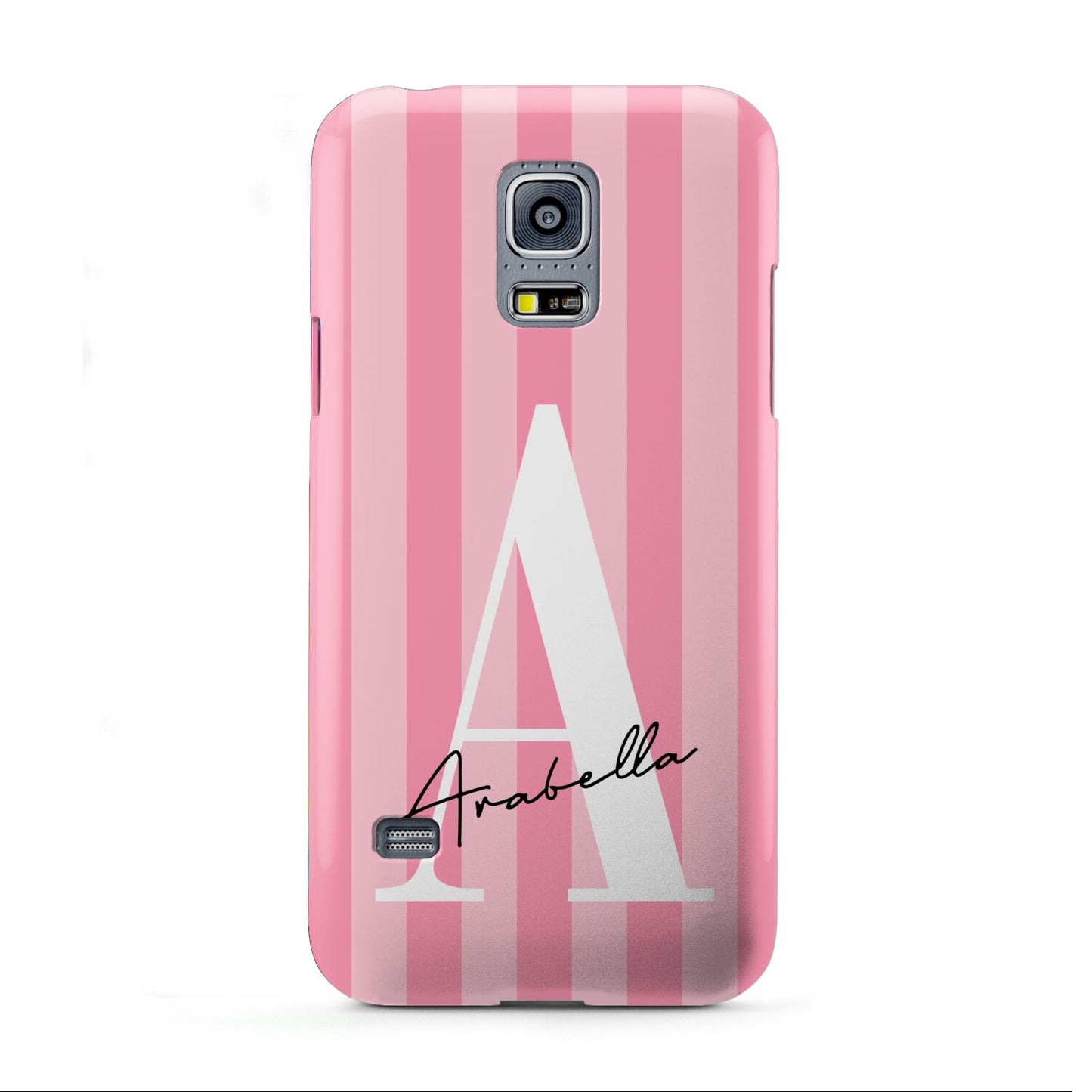 Personalised Pink Stripes Initial Samsung Galaxy S5 Mini Case