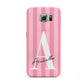 Personalised Pink Stripes Initial Samsung Galaxy S6 Case