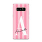 Personalised Pink Stripes Initial Samsung Galaxy S8 Case
