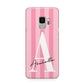 Personalised Pink Stripes Initial Samsung Galaxy S9 Case