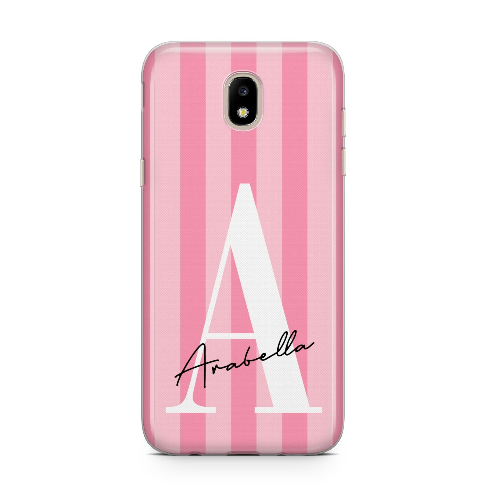 Personalised Pink Stripes Initial Samsung J5 2017 Case