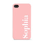 Personalised Pink Text Apple iPhone 4s Case