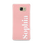 Personalised Pink Text Samsung Galaxy A9 2016 Case on gold phone