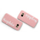 Personalised Pink Text Samsung Galaxy Case Flat Overview