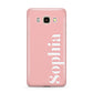 Personalised Pink Text Samsung Galaxy J7 2016 Case on gold phone