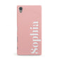 Personalised Pink Text Sony Xperia Case