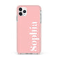 Personalised Pink Text iPhone 11 Pro Max Impact Pink Edge Case